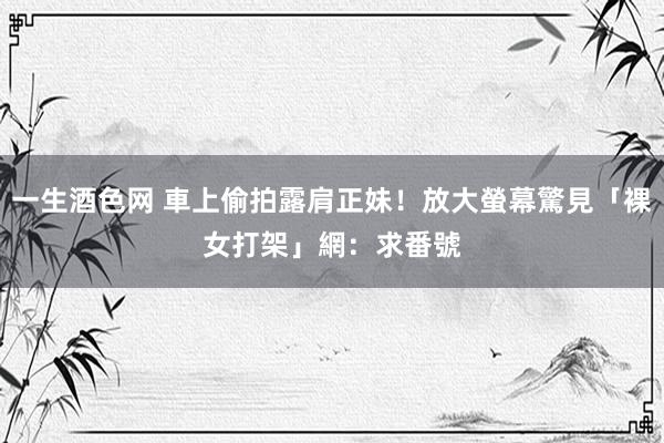 一生酒色网 車上偷拍露肩正妹！放大螢幕驚見「裸女打架」　網：求番號