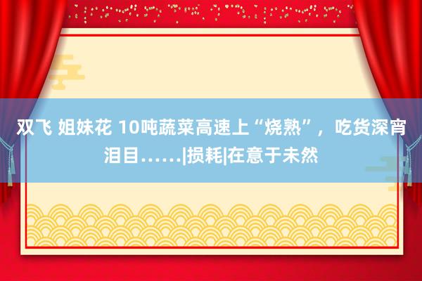 双飞 姐妹花 10吨蔬菜高速上“烧熟”，吃货深宵泪目……|损耗|在意于未然